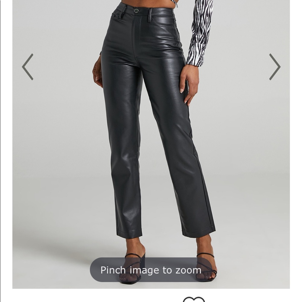 Black high waisted leather straight pants from Showpo size 2(XS)
